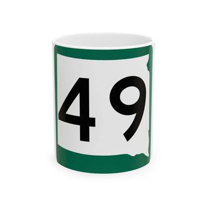 SD 49 (South Dakota) (Road Sign) White Coffee Mug 11oz - Go Mug Yourself