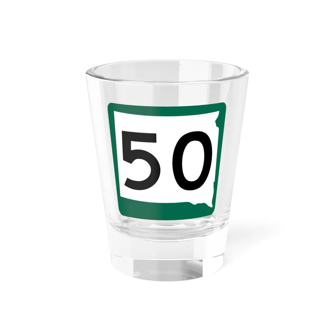SD 50 (South Dakota) (Road Sign) Shot Glass 1.5oz 1.5oz - Go Mug Yourself
