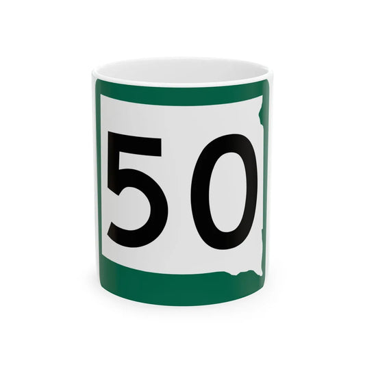 SD 50 (South Dakota) (Road Sign) White Coffee Mug 11oz - Go Mug Yourself