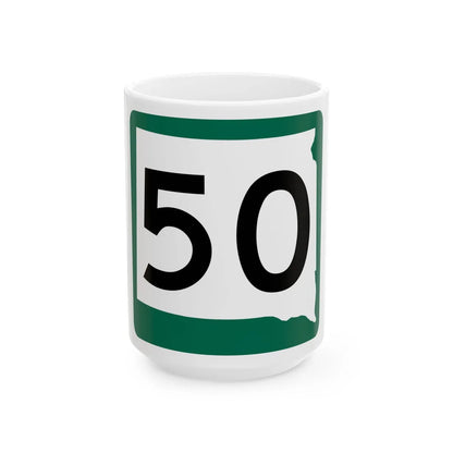 SD 50 (South Dakota) (Road Sign) White Coffee Mug 15oz - Go Mug Yourself