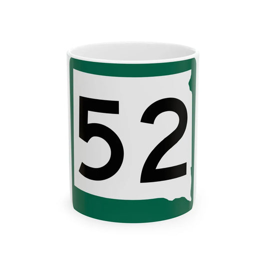 SD 52 (South Dakota) (Road Sign) White Coffee Mug 11oz - Go Mug Yourself