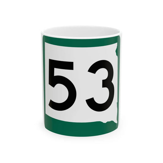 SD 53 (South Dakota) (Road Sign) White Coffee Mug 11oz - Go Mug Yourself