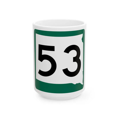 SD 53 (South Dakota) (Road Sign) White Coffee Mug 15oz - Go Mug Yourself