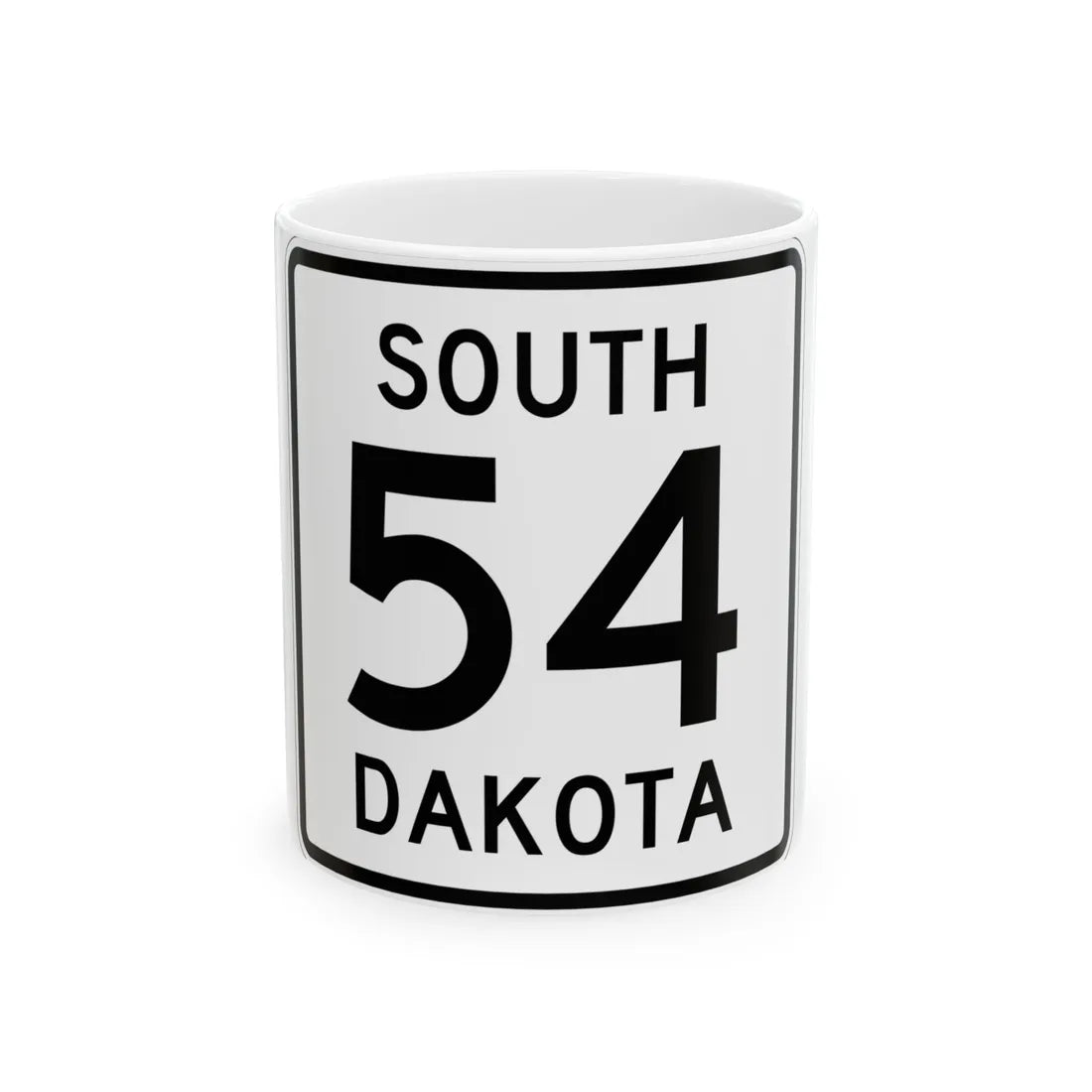 SD 54 1950 (South Dakota) (Road Sign) White Coffee Mug 11oz - Go Mug Yourself