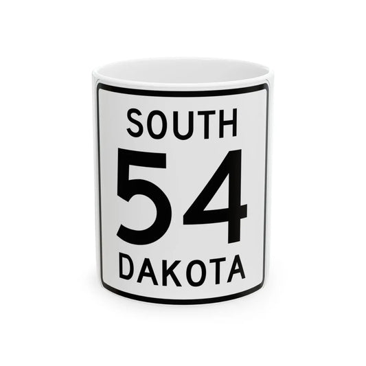 SD 54 1950 (South Dakota) (Road Sign) White Coffee Mug 11oz - Go Mug Yourself