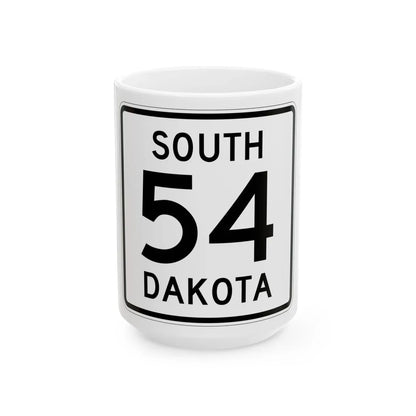 SD 54 1950 (South Dakota) (Road Sign) White Coffee Mug 15oz - Go Mug Yourself