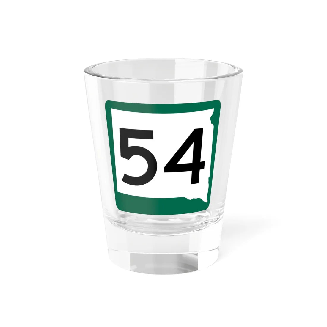 SD 54 (South Dakota) (Road Sign) Shot Glass 1.5oz 1.5oz - Go Mug Yourself