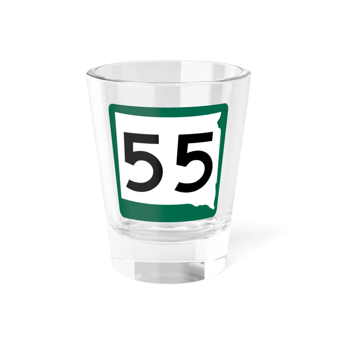 SD 55 (South Dakota) (Road Sign) Shot Glass 1.5oz 1.5oz - Go Mug Yourself