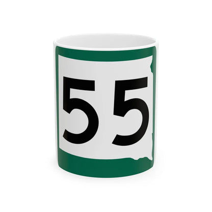 SD 55 (South Dakota) (Road Sign) White Coffee Mug 11oz - Go Mug Yourself