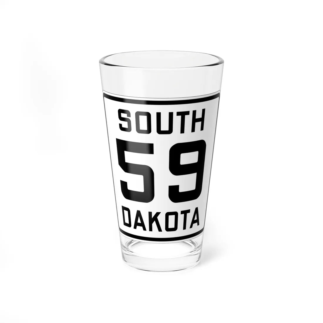 SD 59 1926 (South Dakota) (Road Sign) Pint Glass 16oz 16oz - Go Mug Yourself