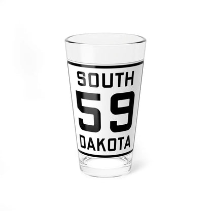 SD 59 1926 (South Dakota) (Road Sign) Pint Glass 16oz 16oz - Go Mug Yourself