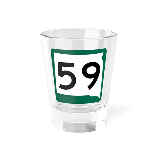 SD 59 (South Dakota) (Road Sign) Shot Glass 1.5oz 1.5oz - Go Mug Yourself