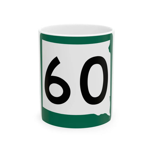 SD 60 (South Dakota) (Road Sign) White Coffee Mug 11oz - Go Mug Yourself