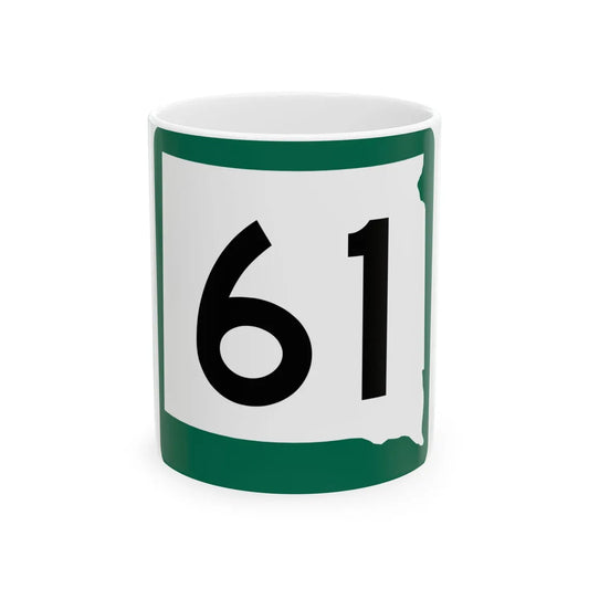 SD 61 (South Dakota) (Road Sign) White Coffee Mug 11oz - Go Mug Yourself