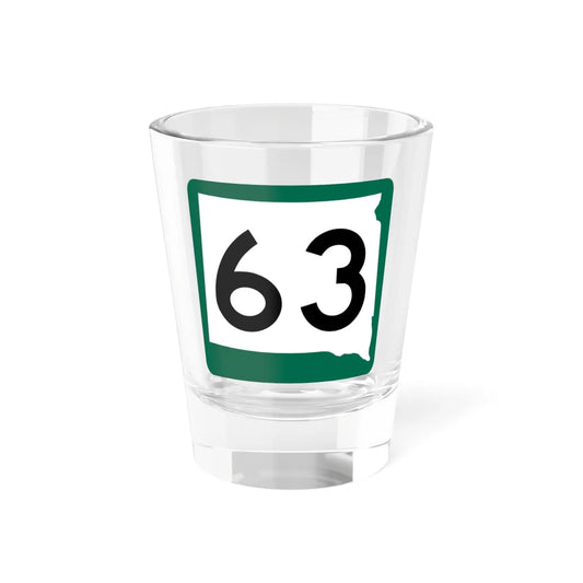 SD 63 (South Dakota) (Road Sign) Shot Glass 1.5oz 1.5oz - Go Mug Yourself