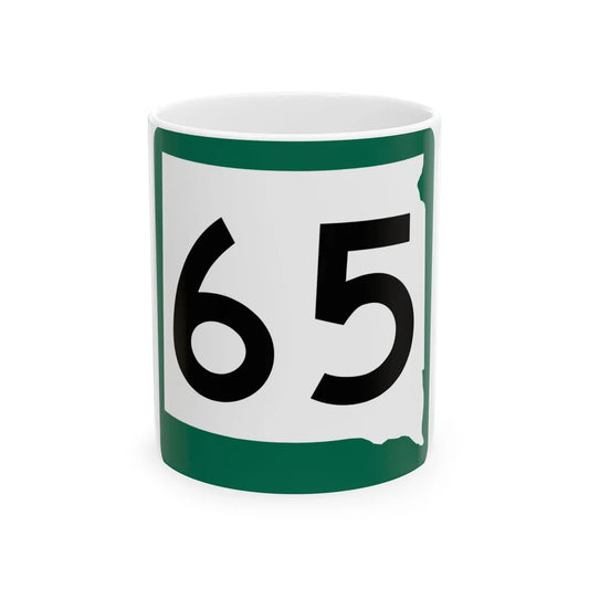 SD 65 (South Dakota) (Road Sign) White Coffee Mug 11oz - Go Mug Yourself