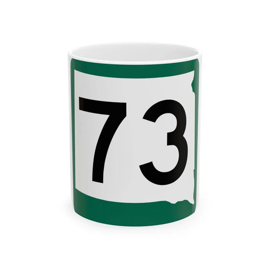 SD 73 (South Dakota) (Road Sign) White Coffee Mug 11oz - Go Mug Yourself