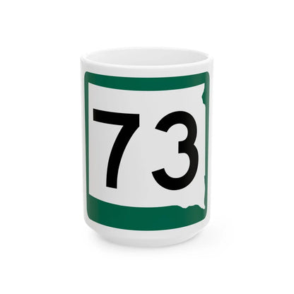 SD 73 (South Dakota) (Road Sign) White Coffee Mug 15oz - Go Mug Yourself