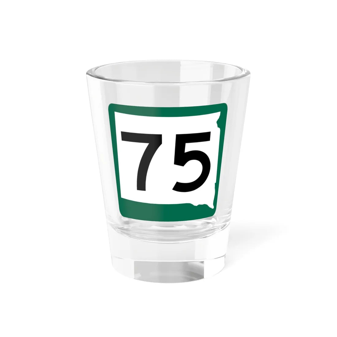 SD 75 (South Dakota) (Road Sign) Shot Glass 1.5oz 1.5oz - Go Mug Yourself