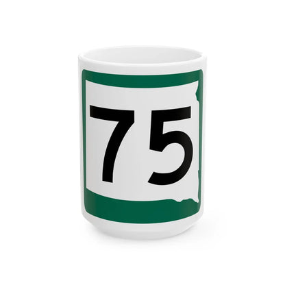 SD 75 (South Dakota) (Road Sign) White Coffee Mug 15oz - Go Mug Yourself