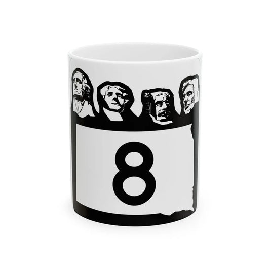 SD 8 1960 (South Dakota) (Road Sign) White Coffee Mug 11oz - Go Mug Yourself