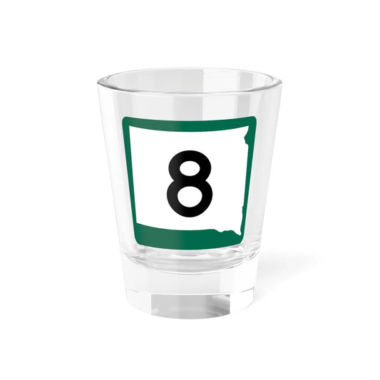 SD 8 (South Dakota) (Road Sign) Shot Glass 1.5oz 1.5oz - Go Mug Yourself