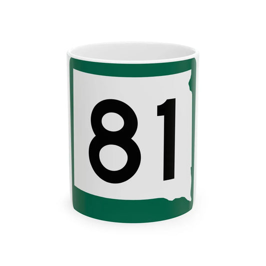 SD 81 (South Dakota) (Road Sign) White Coffee Mug 11oz - Go Mug Yourself