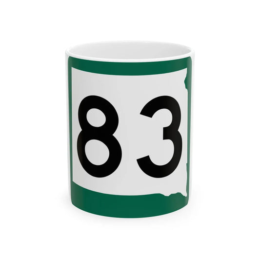 SD 83 (South Dakota) (Road Sign) White Coffee Mug 11oz - Go Mug Yourself