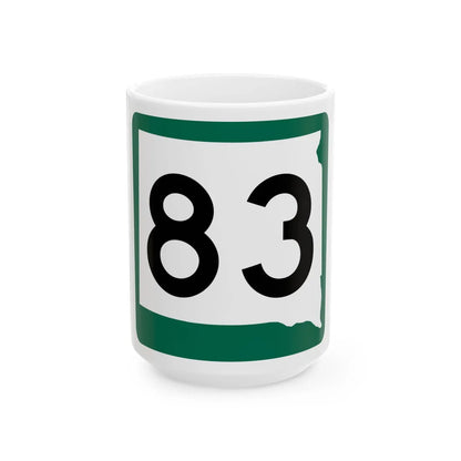 SD 83 (South Dakota) (Road Sign) White Coffee Mug 15oz - Go Mug Yourself