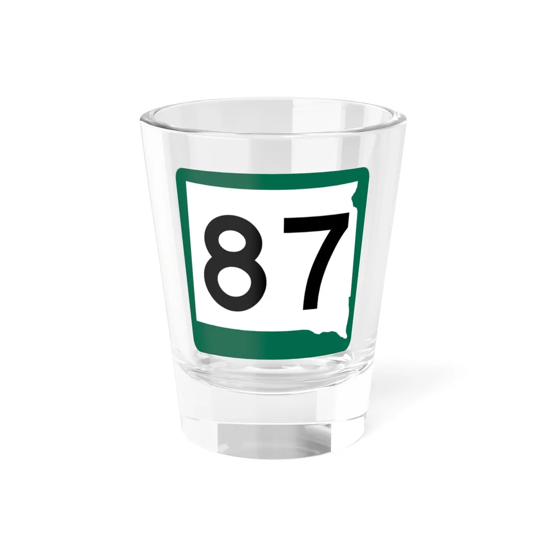 SD 87 (South Dakota) (Road Sign) Shot Glass 1.5oz 1.5oz - Go Mug Yourself