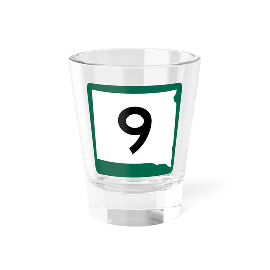SD 9 (South Dakota) (Road Sign) Shot Glass 1.5oz 1.5oz - Go Mug Yourself