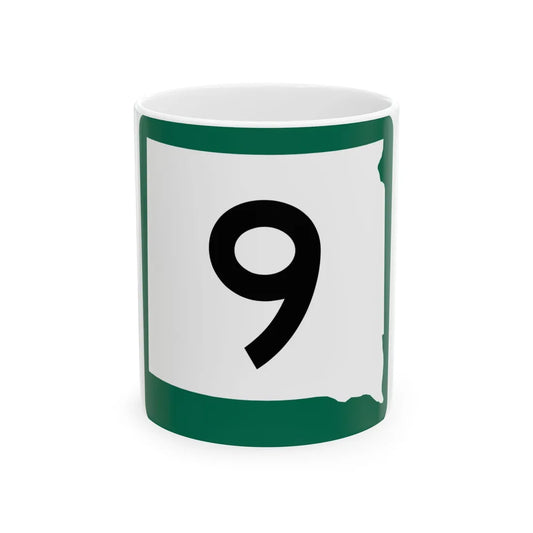 SD 9 (South Dakota) (Road Sign) White Coffee Mug 11oz - Go Mug Yourself