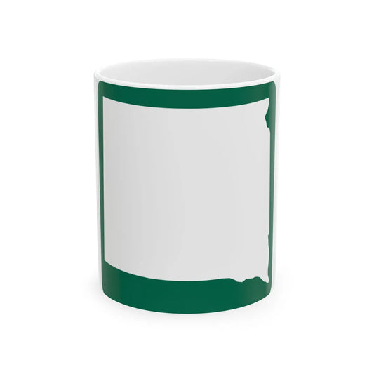 SD Blank-2d (South Dakota) (Road Sign) White Coffee Mug 11oz - Go Mug Yourself