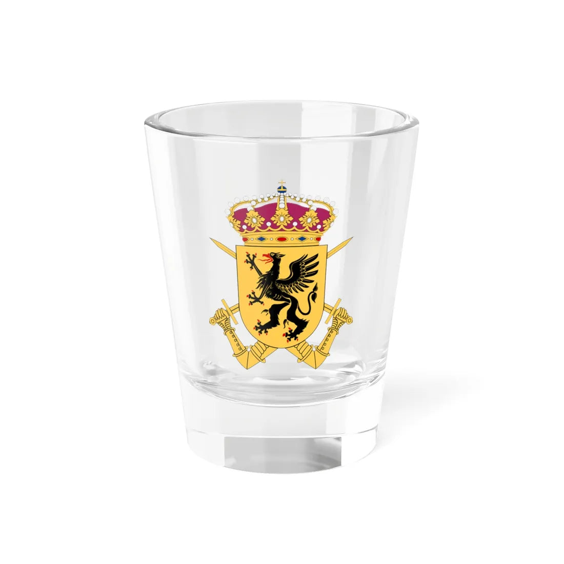 Södermanlands regemente vapen (Sweden) (Coat of Arms) Shot Glass 1.5oz 1.5oz - Go Mug Yourself