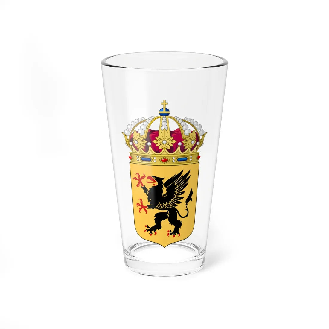 Södermanlands vapen crown (Sweden) (Coat of Arms) Pint Glass 16oz 16oz - Go Mug Yourself