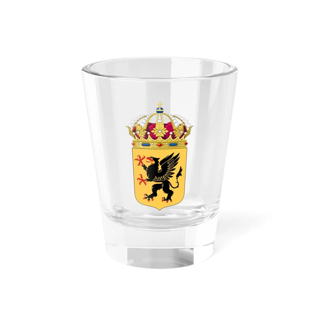 Södermanlands vapen crown (Sweden) (Coat of Arms) Shot Glass 1.5oz 1.5oz - Go Mug Yourself