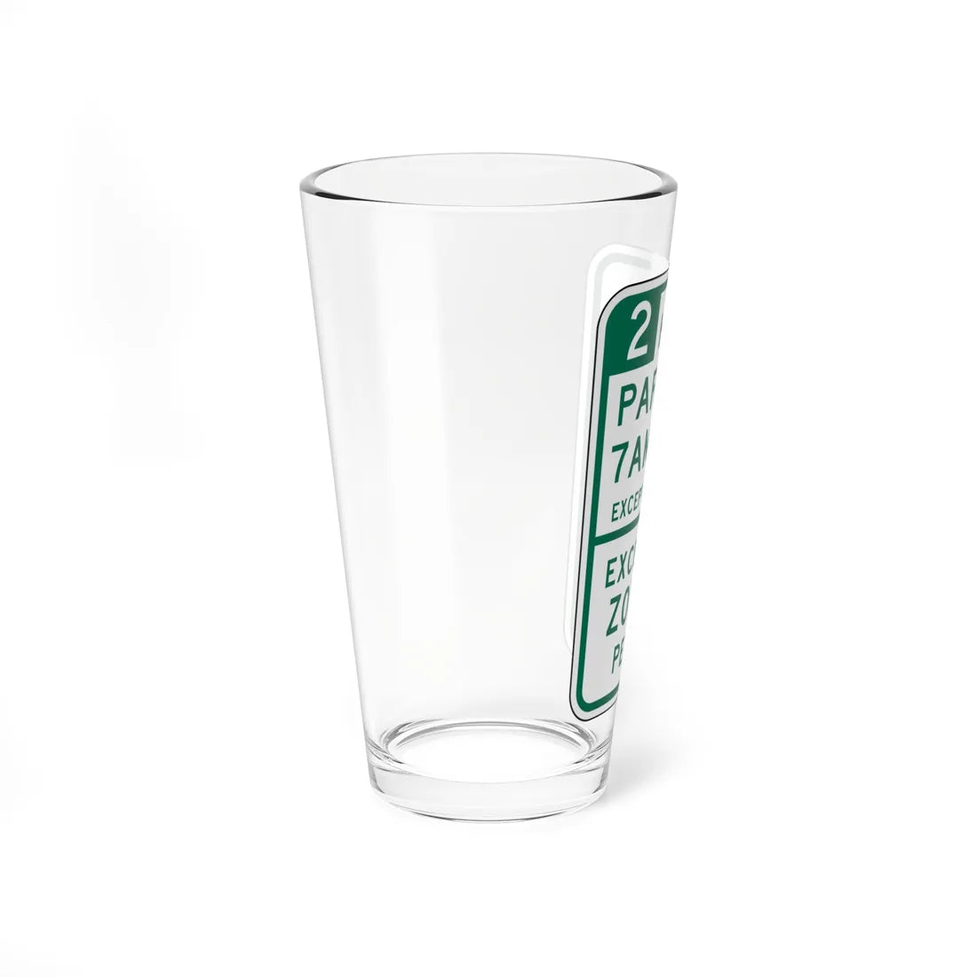 SDOT R7-108P (Washington) (Road Sign) Pint Glass 16oz - Go Mug Yourself