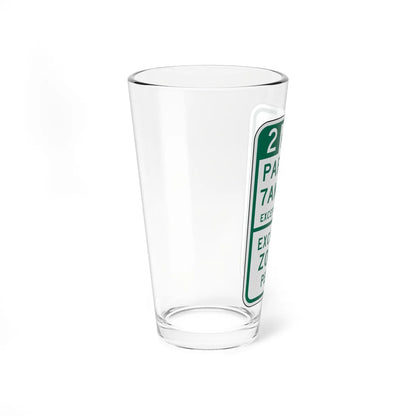 SDOT R7-108P (Washington) (Road Sign) Pint Glass 16oz - Go Mug Yourself