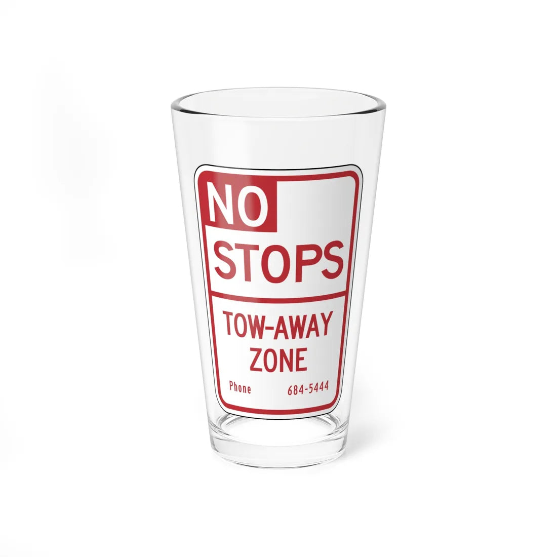 SDOT R7-4T (Washington) (Road Sign) Pint Glass 16oz 16oz - Go Mug Yourself
