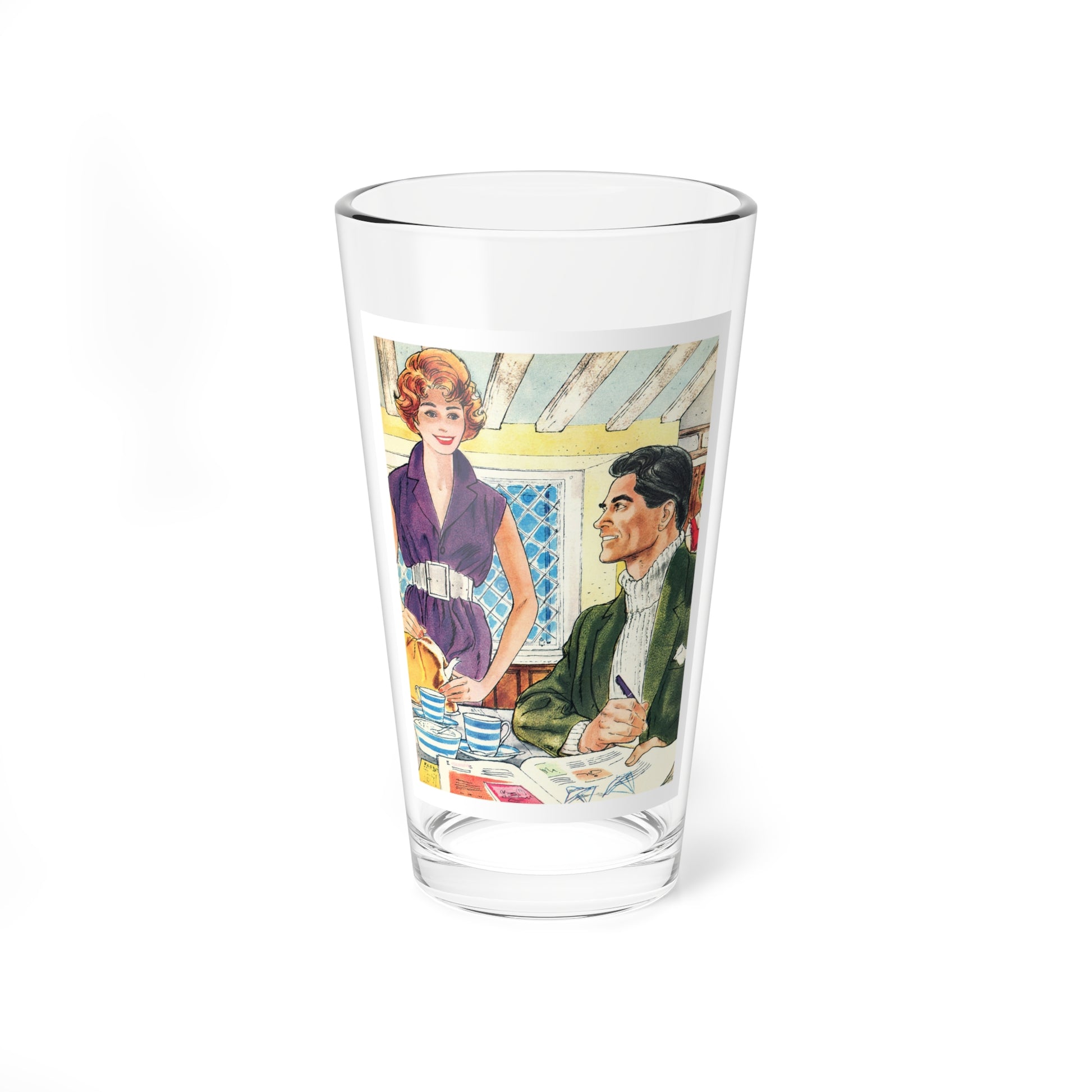 Sea Breeze by Anne Campbell, Woman's Realm, 1960 (Magazine Illustration) Pint Glass 16oz-16oz-Go Mug Yourself