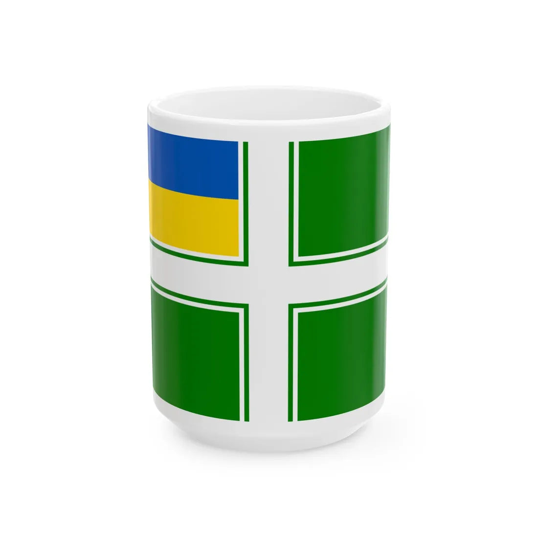 Sea Guard Ensign of Ukraine dress (Ukraine) White Coffee Mug 15oz - Go Mug Yourself