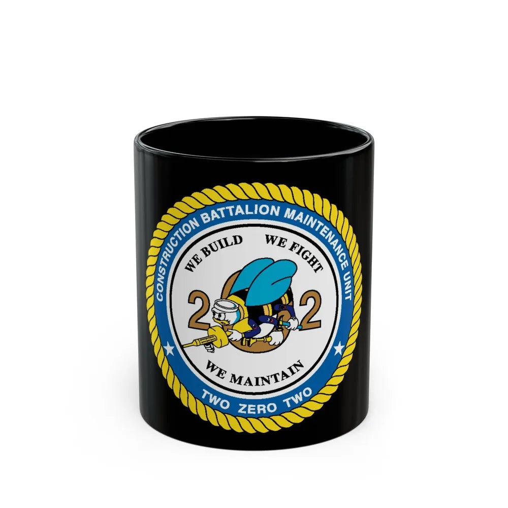 Seabee Unit 202 CBMU 202 (U.S. Navy) Black Coffee Mug-11oz-Go Mug Yourself