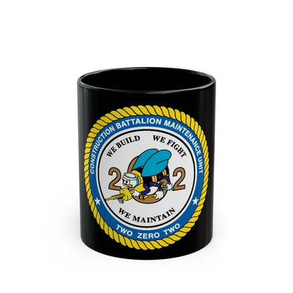 Seabee Unit 202 CBMU 202 (U.S. Navy) Black Coffee Mug-11oz-Go Mug Yourself