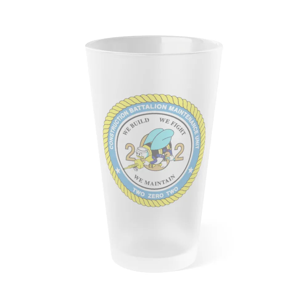 Seabee Unit 202 CBMU 202 (U.S. Navy) Frosted Pint Glass 16oz-Go Mug Yourself