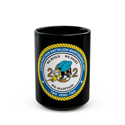 Seabee Unit 202 CBMU 202 (U.S. Navy) Black Coffee Mug 15oz - Go Mug Yourself