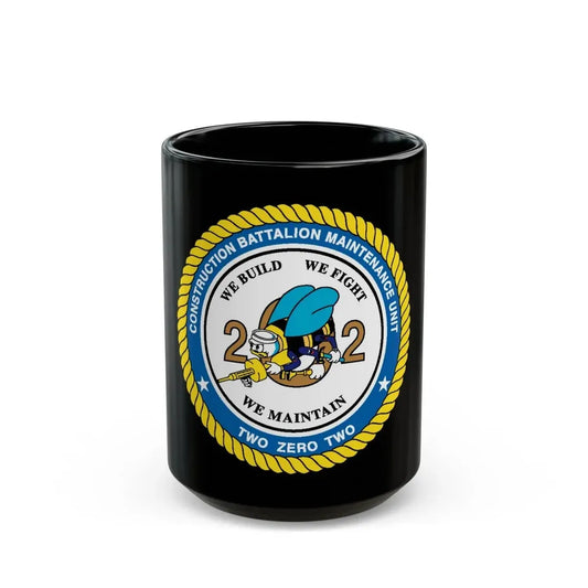 Seabee Unit 202 CBMU 202 (U.S. Navy) Black Coffee Mug 15oz - Go Mug Yourself