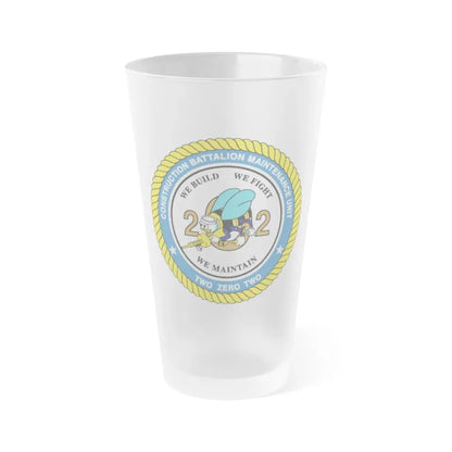 Seabee Unit 202 CBMU 202 (U.S. Navy) Frosted Pint Glass 16oz Default Title - Go Mug Yourself