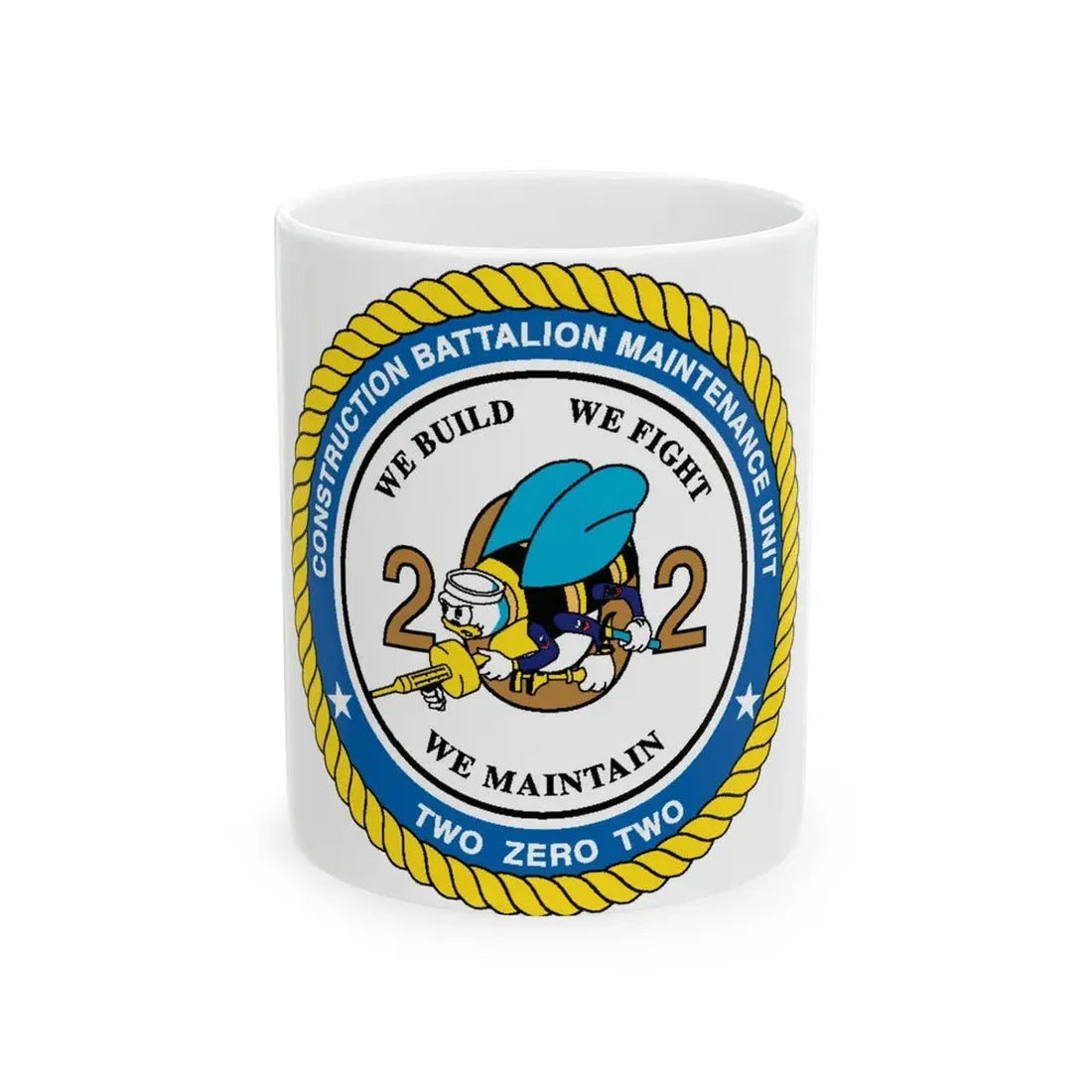 Seabee Unit 202 CBMU 202 (U.S. Navy) White Coffee Mug 11oz - Go Mug Yourself