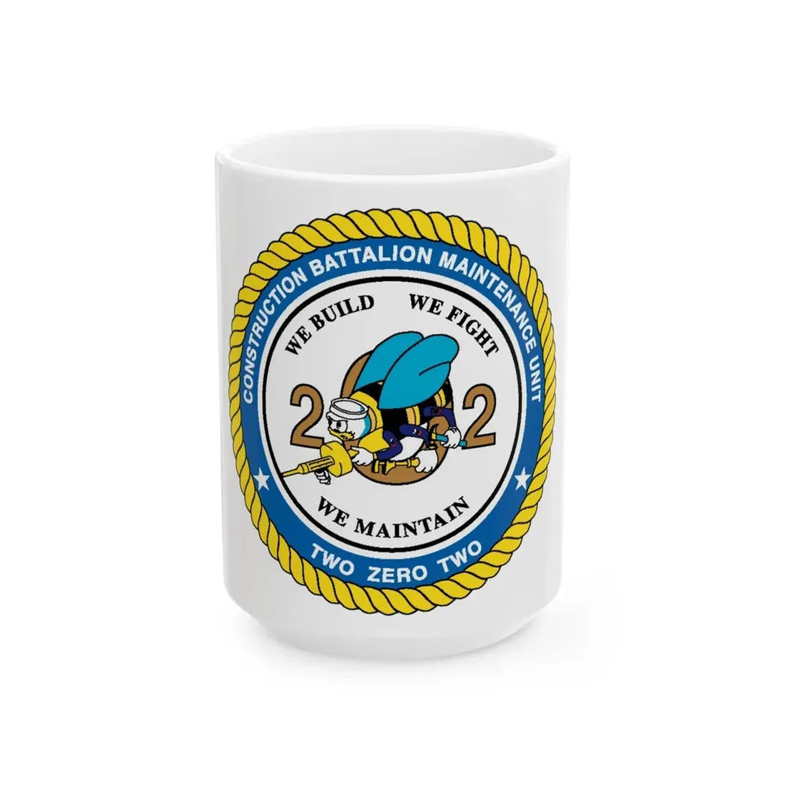 Seabee Unit 202 CBMU 202 (U.S. Navy) White Coffee Mug 15oz - Go Mug Yourself