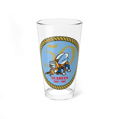 Seabees 50th (U.S. Navy) Pint Glass 16oz-16oz-Go Mug Yourself